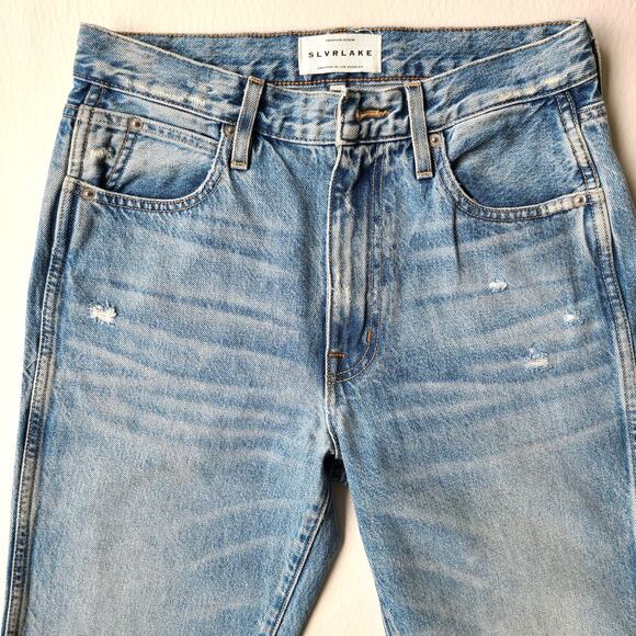 SLVERLAKE Hero Last Goodbye High Waist Ankle Blue Jeans Raw Hem Womens Size 27 - Picture 6 of 14